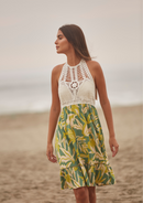 VESTIDO TEJIDO HALTER CORTO