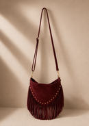 BOLSO CHICO FLECOS TRIANGULO GUINDA