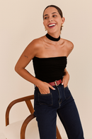 TOP STRAPLESS LAZO MARIA