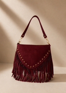 BOLSO CHICO FLECOS TRIANGULO GUINDA
