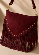 BOLSO CHICO FLECOS TRIANGULO GUINDA