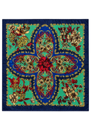 PAÑUELO SATIN VERDE/AZUL