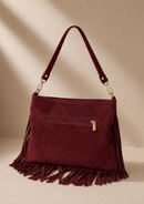 BOLSO CHICO FLECOS TRIANGULO GUINDA