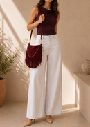 BOLSO FLECOS TRIANGULO GUINDA