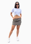 MINIFALDA CARGO MARIA GRIS