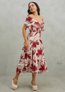 VESTIDO MARCELA ROJO PRINT