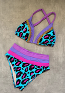 BIKINI HIGH WAIST BLUE BENGALA