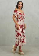 VESTIDO MARCELA ROJO PRINT