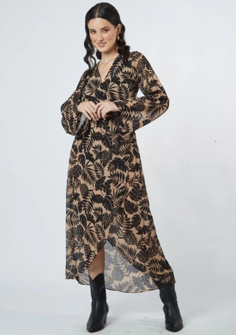 VESTIDO BELA MARRON PRINT