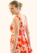 VESTIDO COLLETE PRINT ROJO