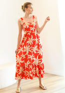 VESTIDO COLLETE PRINT ROJO