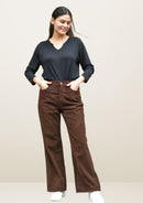 PANTALON CORD MARRON