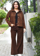 PANTALON CORD MARRON