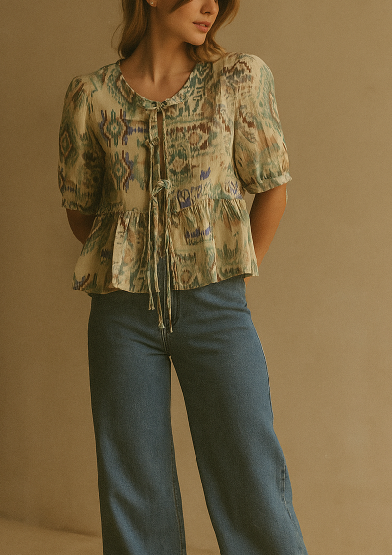 BLUSA LAZOS PRINT VERDE