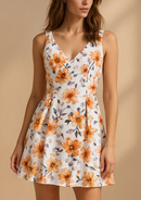 VESTIDO CORTE A FLOREADO