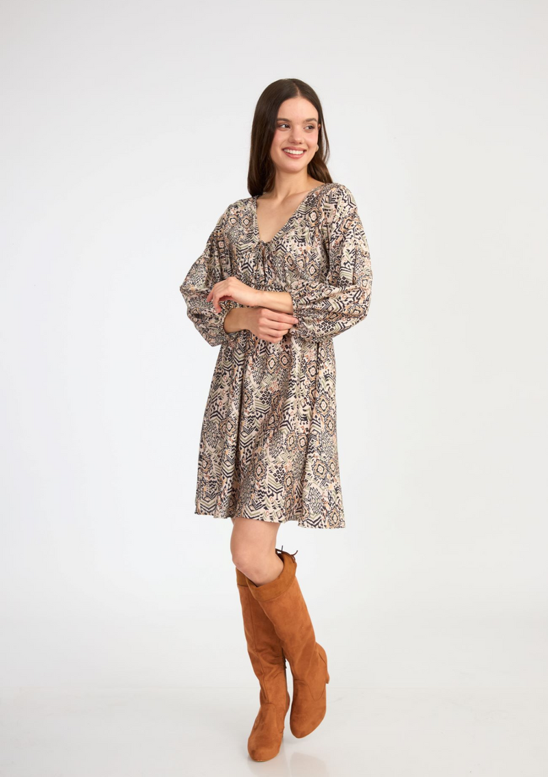 VESTIDO MARTINA ESTAMPADO NEGRO