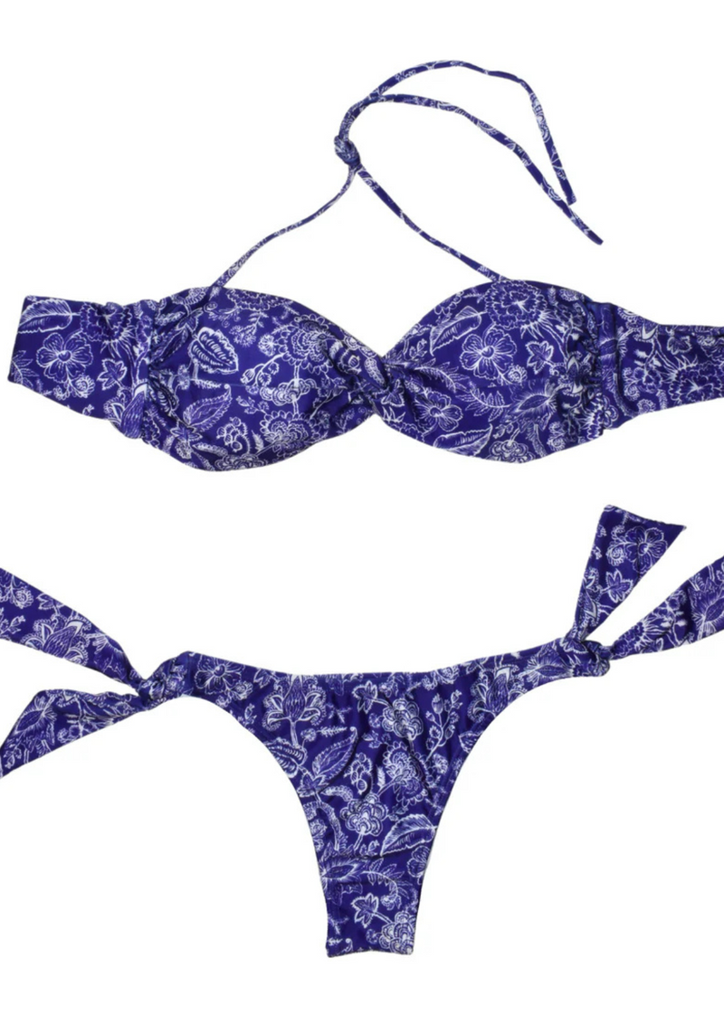 BIKINI HELENA FLORES AZUL