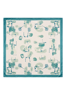 PAÑUELO SATIN GRAFITO VERDE AQUA 60X58