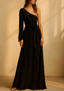 VESTIDO IRIS PLISADO ASIMETRICO