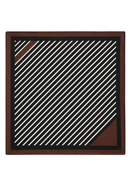 PAÑUELO SEDA LINEAS NEGRO/MARRON 70X66