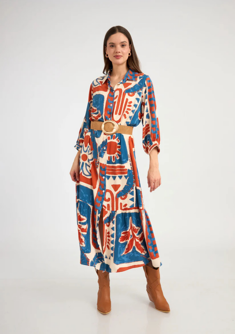 VESTIDO SIMONE ESTAMPADO AZUL