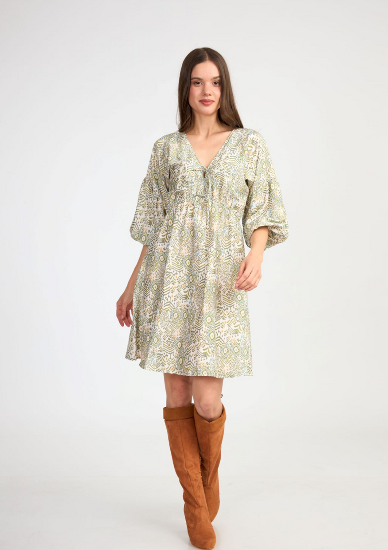 VESTIDO MARTINA ESTAMPADO VERDE