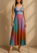 VESTIDO LARGO TRICOLOR