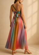 VESTIDO LARGO TRICOLOR