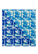 PAÑUELO SATIN GRAFITO TONOS AZULES 60X58