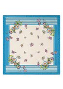 PAÑUELO SATIN GIRASOLES CELESTE/NUDE 60X58