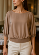 BLUSA GASA CUELLO REDONDO 3/4