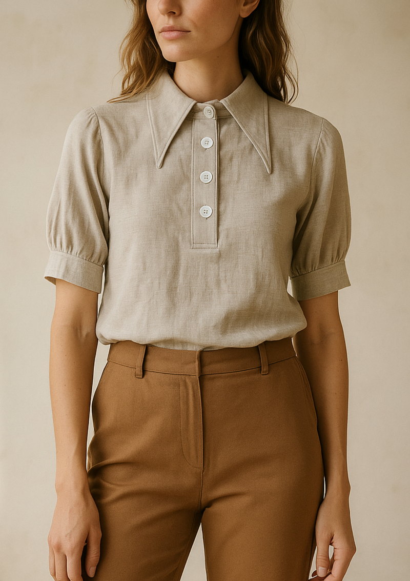 BLUSA M/C CAMISERO