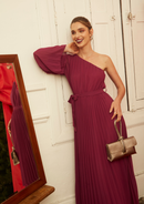 VESTIDO IRIS PLISADO ASIMETRICO