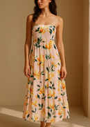 VESTIDO GASA STRAPLE