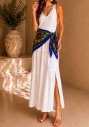 PAÑUELO SATIN VERDE/AZUL