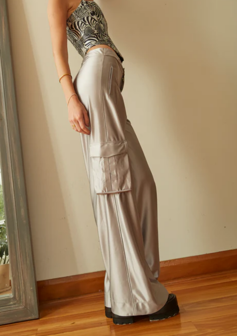 PANTALON CARGO SATIN
