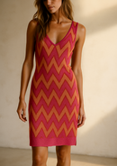 VESTIDO TEJIDO BICOLOR