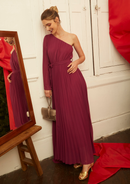 VESTIDO IRIS PLISADO ASIMETRICO