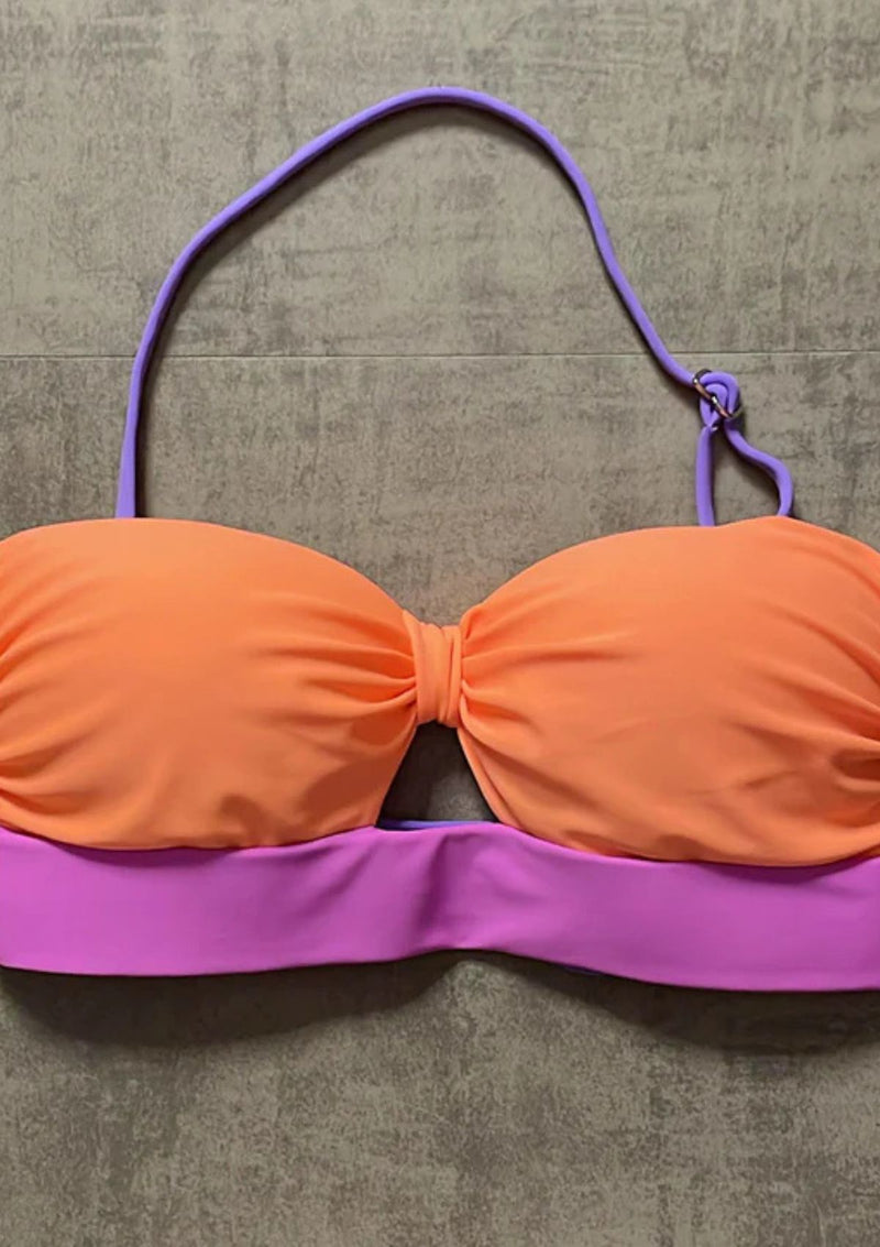 BIKINI COLOR BLOCK HIGH WAIST