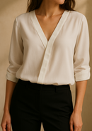 BLUSA GASA CUELLO V 3/4