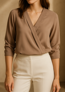 BLUSA GASA CUELLO V 3/4