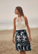 VESTIDO TEJIDO HALTER CORTO