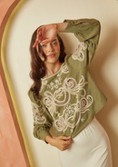 BLUSA BRODERIE MANGA LARGA