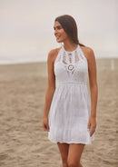 VESTIDO TEJIDO HALTER CORTO